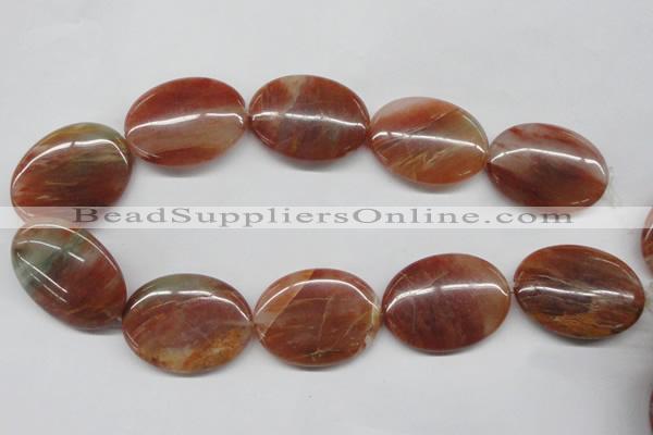 CDQ27 15.5 inches 30*40mm oval natural red quartz beads