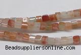 CDQ35 15.5 inches 4*4mm cube natural red quartz beads wholesale