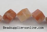 CDQ38 15.5 inches 6*6mm cube natural red quartz beads wholesale