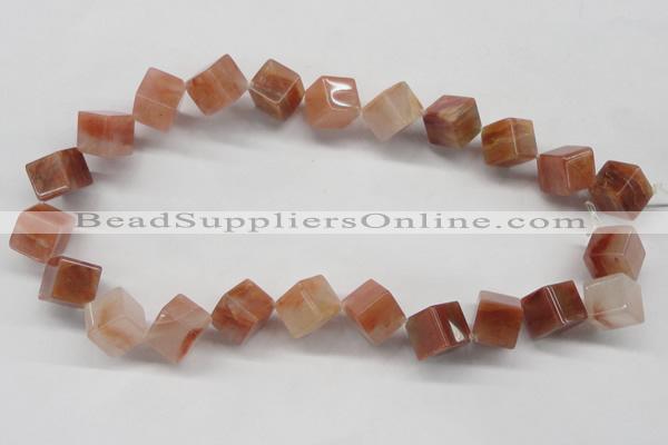 CDQ38 15.5 inches 6*6mm cube natural red quartz beads wholesale