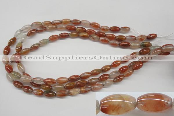 CDQ43 15.5 inches 7*13mm rice natural red quartz beads wholesale