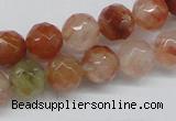 CDQ48 15.5 inches 6mm faceted round natural red quartz beads