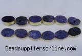 CDQ502 20*30mm - 22*30mm oval druzy quartz beads wholesale