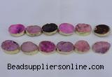 CDQ503 20*30mm - 22*30mm oval druzy quartz beads wholesale