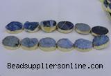 CDQ507 20*30mm - 22*30mm oval druzy quartz beads wholesale