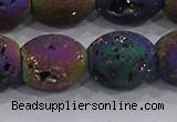 CDQ641 8 inches 12*14mm rice druzy quartz beads wholesale