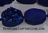 CDQ716 8 inches 13*18mm oval druzy quartz beads wholesale