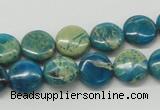 CDS11 16 inches 12mm flat round dyed serpentine jasper beads wholesale