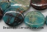 CDS15 16 inches 25mm flat round dyed serpentine jasper beads wholesale