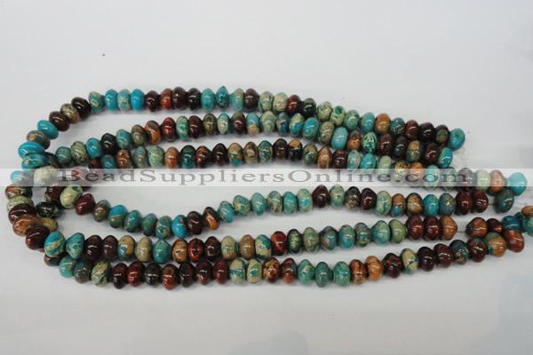 CDS30 15.5 inches 6*10mm rondelle dyed serpentine jasper beads