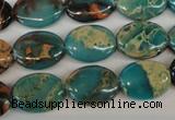 CDS35 15.5 inches 12*16mm oval dyed serpentine jasper beads