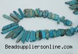 CDS500 Top drilled 8*20mm - 10*55mm sticks serpentine jasper beads