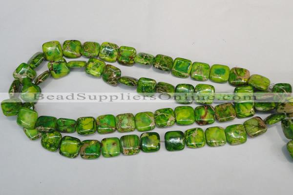 CDT121 15.5 inches 14*14mm square dyed aqua terra jasper beads