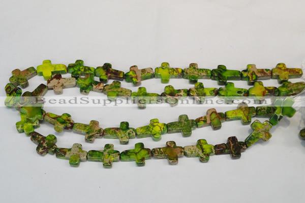 CDT131 15.5 inches 15*20mm cross dyed aqua terra jasper beads