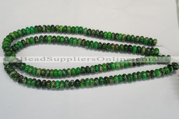 CDT161 15.5 inches 6*10mm rondelle dyed aqua terra jasper beads