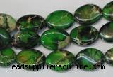 CDT180 15.5 inches 10*14mm oval dyed aqua terra jasper beads