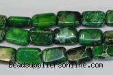 CDT198 15.5 inches 8*12mm rectangle dyed aqua terra jasper beads