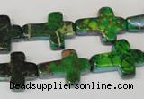 CDT209 15.5 inches 15*20mm cross dyed aqua terra jasper beads