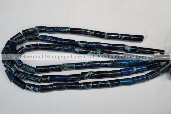 CDT228 15.5 inches 8*16mm tube dyed aqua terra jasper beads