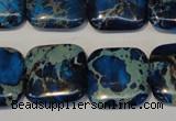 CDT241 15.5 inches 20*20mm square dyed aqua terra jasper beads