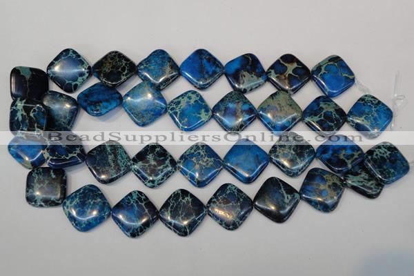 CDT252 15.5 inches 20*20mm diamond dyed aqua terra jasper beads