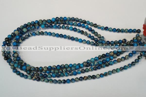 CDT265 15.5 inches 6mm round dyed aqua terra jasper beads