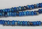 CDT273 15.5 inches 3*6mm rondelle dyed aqua terra jasper beads