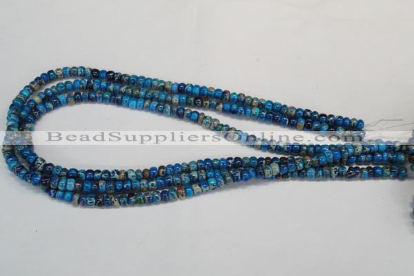 CDT274 15.5 inches 4*6mm rondelle dyed aqua terra jasper beads