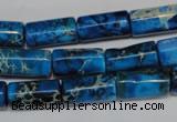 CDT282 15.5 inches 8*17mm tube dyed aqua terra jasper beads