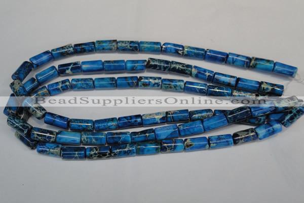 CDT282 15.5 inches 8*17mm tube dyed aqua terra jasper beads