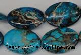 CDT317 15.5 inches 18*25mm oval dyed aqua terra jasper beads