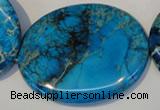 CDT321 15.5 inches 40*50mm oval dyed aqua terra jasper beads