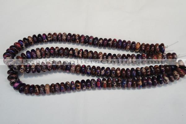 CDT372 15.5 inches 6*12mm rondelle dyed aqua terra jasper beads