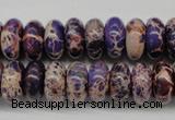 CDT373 15.5 inches 7*14mm rondelle dyed aqua terra jasper beads