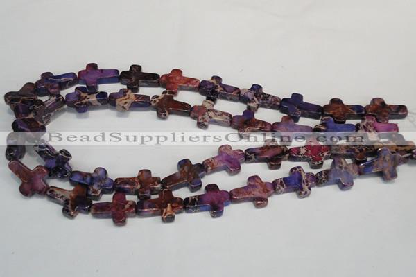 CDT450 15.5 inches 15*20mm cross dyed aqua terra jasper beads