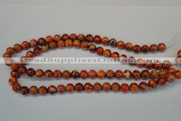 CDT493 15.5 inches 10mm round dyed aqua terra jasper beads