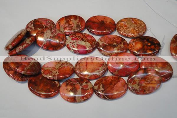 CDT536 15.5 inches 30*40mm oval dyed aqua terra jasper beads