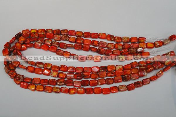 CDT551 15.5 inches 8*10mm rectangle dyed aqua terra jasper beads