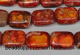 CDT553 15.5 inches 12*16mm rectangle dyed aqua terra jasper beads