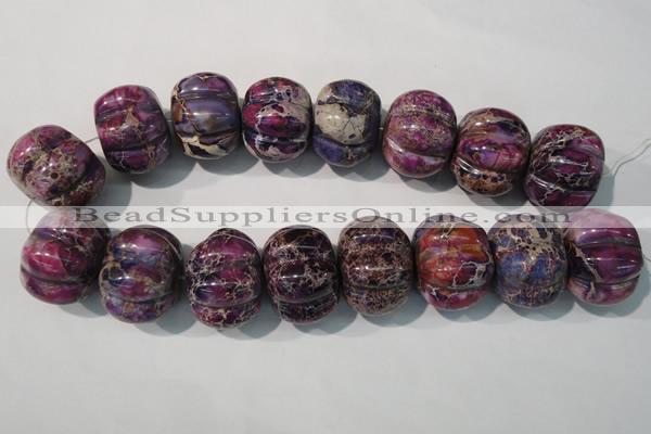 CDT702 15.5 inches 26*32mm pumpkin dyed aqua terra jasper beads