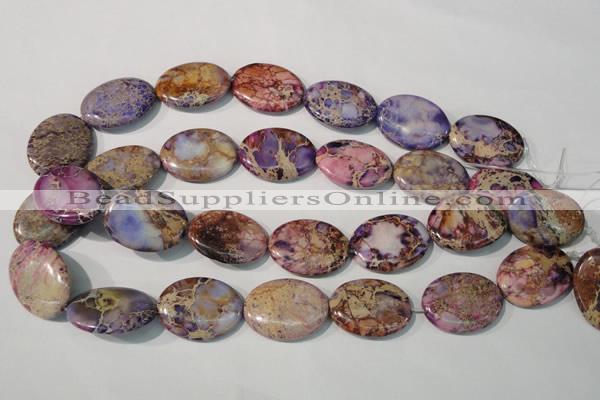 CDT712 15.5 inches 22*30mm oval dyed aqua terra jasper beads