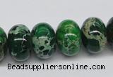 CDT73 15.5 inches 12*18mm rondelle dyed aqua terra jasper beads