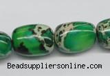 CDT74 15.5 inches 15*20mm nuggets dyed aqua terra jasper beads