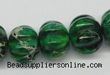 CDT76 15.5 inches multi sizes pumpkin dyed aqua terra jasper beads