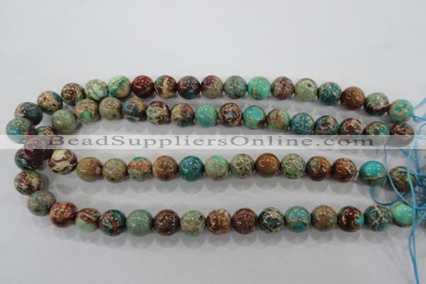 CDT805 15.5 inches 12mm round dyed aqua terra jasper beads wholesale