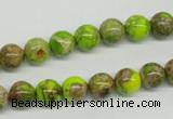 CDT83 15.5 inches 8mm round dyed aqua terra jasper beads