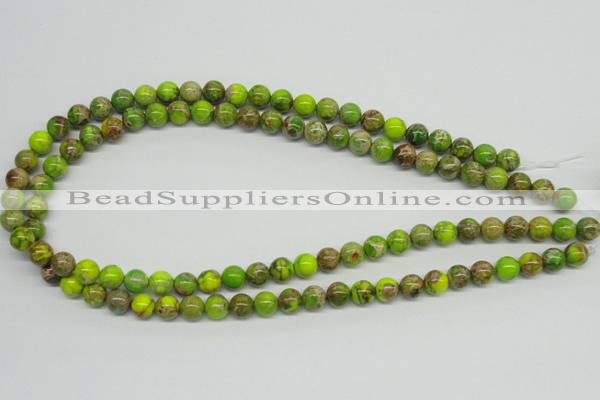 CDT83 15.5 inches 8mm round dyed aqua terra jasper beads