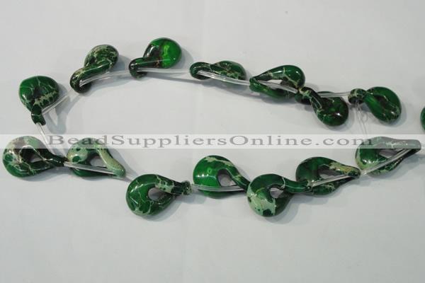 CDT980 15.5 inches 19*29mm petal shaped dyed aqua terra jasper beads