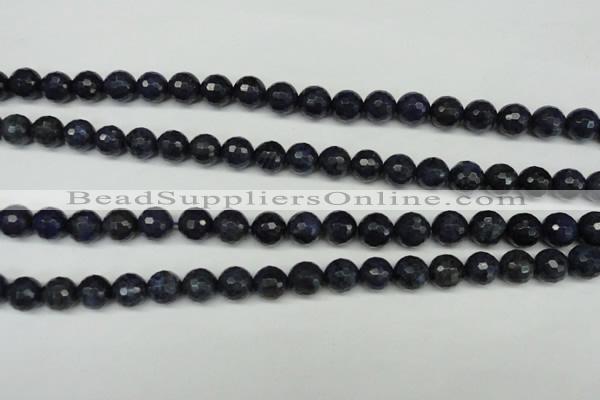 CDU112 15.5 inches 8mm faceted round blue dumortierite beads