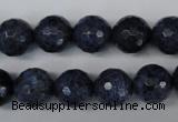 CDU114 15.5 inches 12mm faceted round blue dumortierite beads